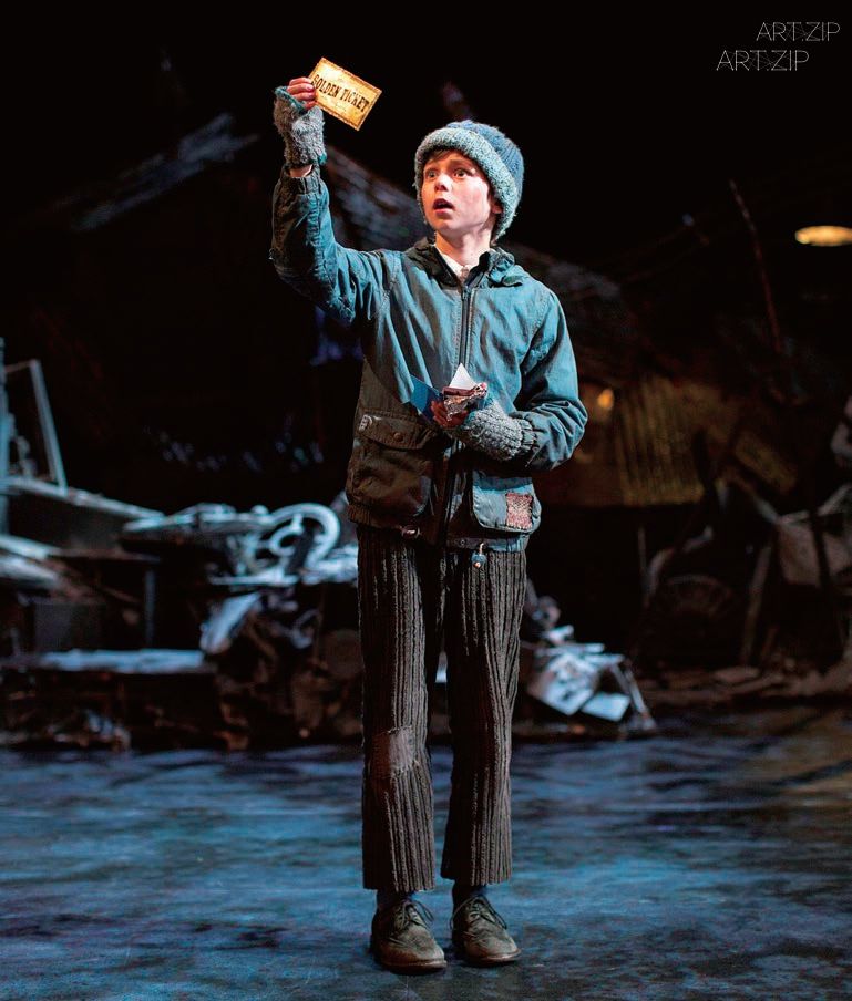 Tom Klenerman (Charlie) in Charlie and the Chocolate Factory. Photo by Helen Maybanks
