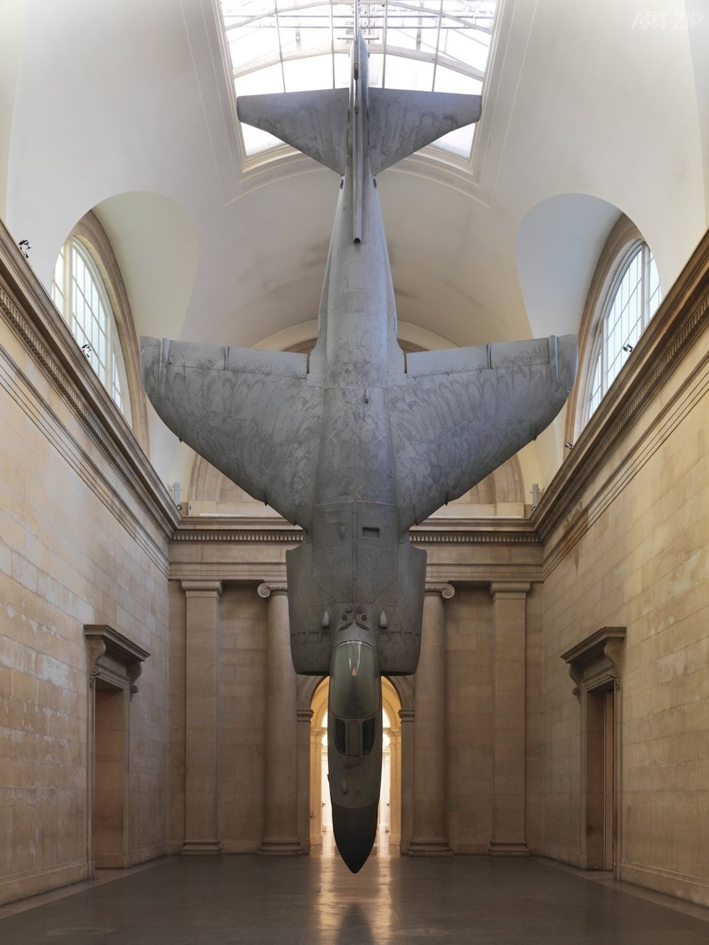 Fiona Banner, Harrier, 2010. BAe Sea Harrier aircraft, paint 760cm x 1420cm x 371cm © Tate Photography, Andrew Dunkley & Sam Drake